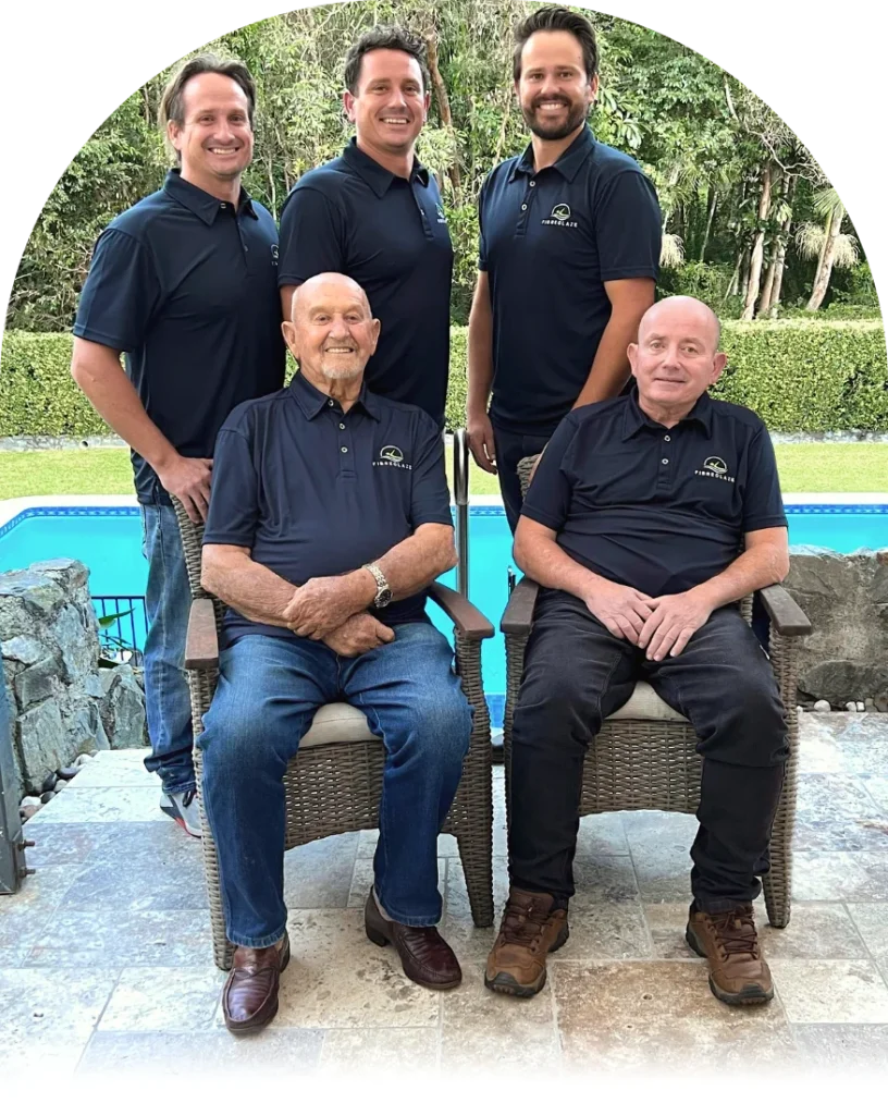 Past and present Fibreglaze owners across three generations.